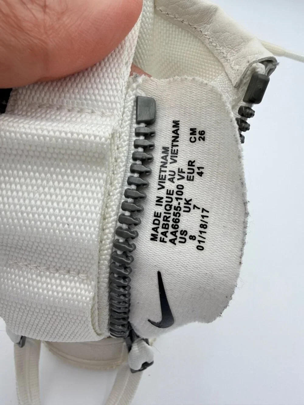 Nike SF Air Force 1 Mid White High-Top Sneakers Size 8 AA6655-100 Leather & Canv